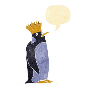 卡通皇帝企鹅与讲话泡泡图片