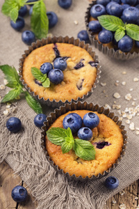 蓝莓松饼与麦片