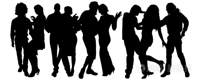 一群人的剪影