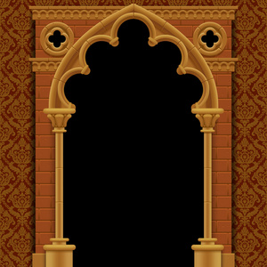 复古背景的哥特式门