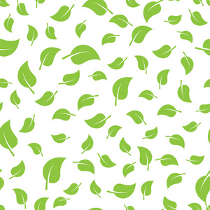 无缝模板纹理与绿色的树叶