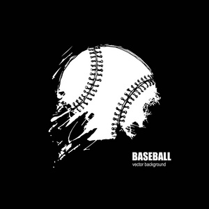 棒球球。打印在 t 恤上。体育标志。垃圾背景。手绘图。素描