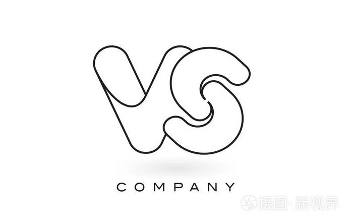 薄薄的黑色会标大纲轮廓 vs 会标字母标志插画-正版商用图片0cwre5-摄