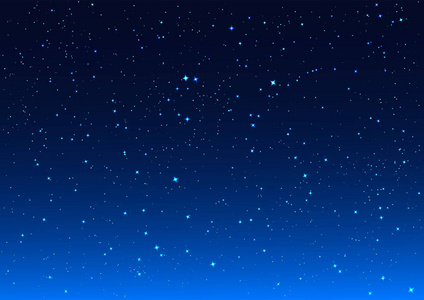 亮星在蓝色黑暗的夜空照片