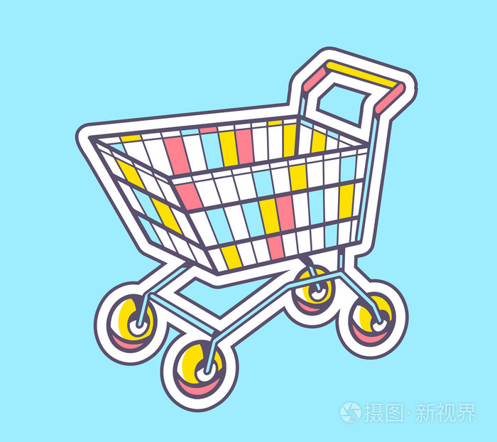 多彩的购物手推车 t插画-正版商用图片0cwyca-摄图新视界
