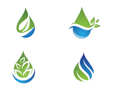 水滴 Logo 模板矢量插图设计
