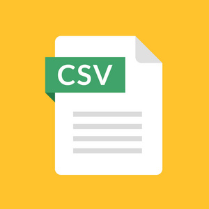 Csv 文件图标。逗号分隔值的文档类型。平面设计的图形化显示。矢量 Csv 图标