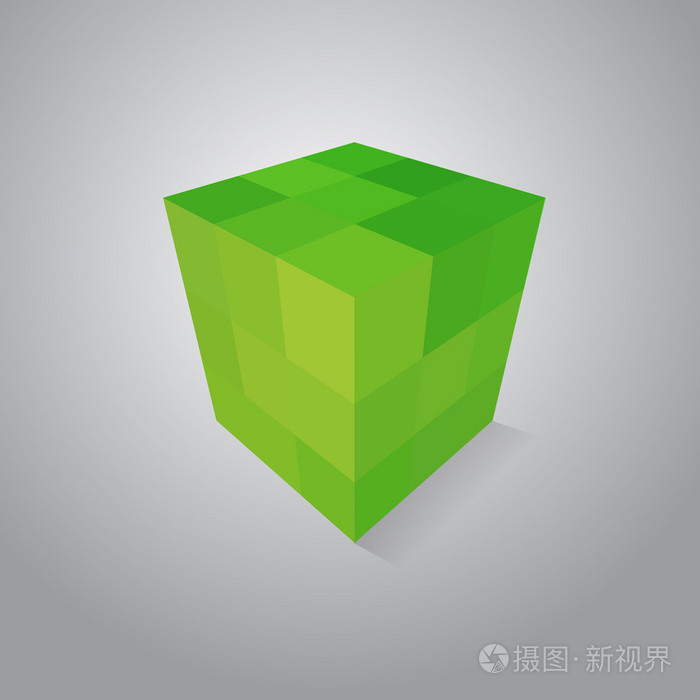 绿色像素立方体