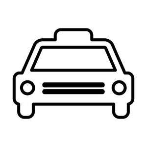 出租车行图标。驾驶室大纲符号。矢量象形图