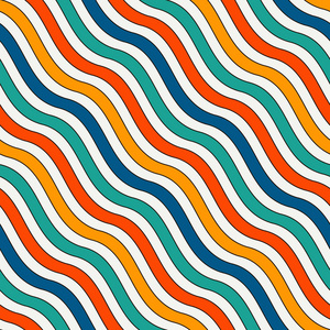 明亮的颜色对角线波浪条纹无缝模式。以经典为主题的生动的重复的行壁纸