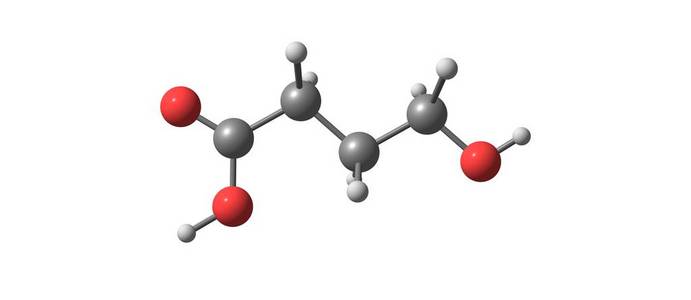 柠檬酸酸分子羟基丁酸酸分子结构上白色孤立照片