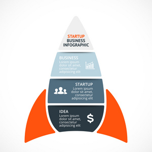 矢量空间，摄影。 生长对角线火箭模板