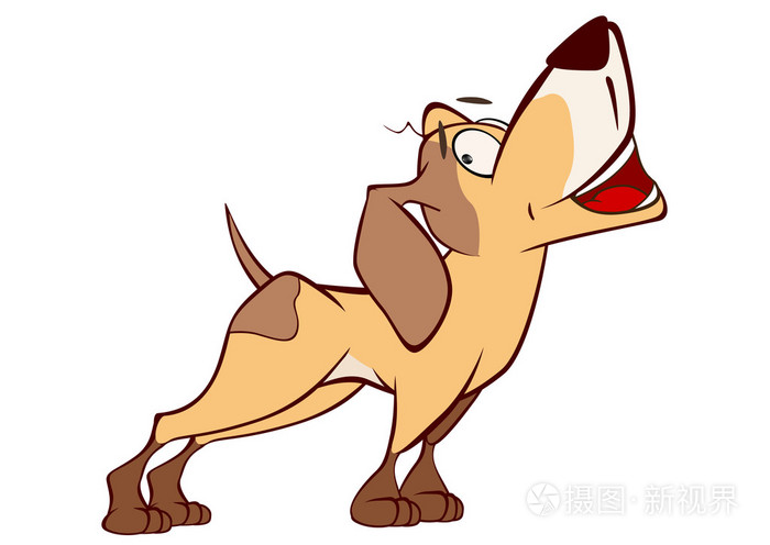 卡通的狩猎犬