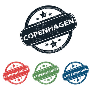 倒圆角哥本哈根市邮票集