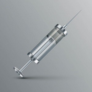 孤立的矢量玻璃医用注射器照片