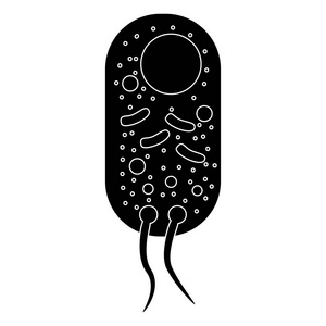 细菌对黑颜色图标