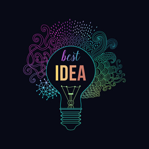 矢量的概念-创造力和想法.刻字.报价.创意灯泡,大创意,创意研究照片