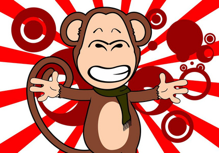 快乐的猴子表达卡通背景