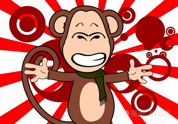 快乐的猴子表达卡通背景