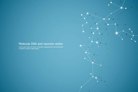 抽象的分子背景 基因和化学化合物 医疗 技术或科学概念矢量图