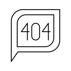 单色剪影对话平方米的带尾 404 html 错误符号