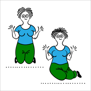 普拉提卡通图片