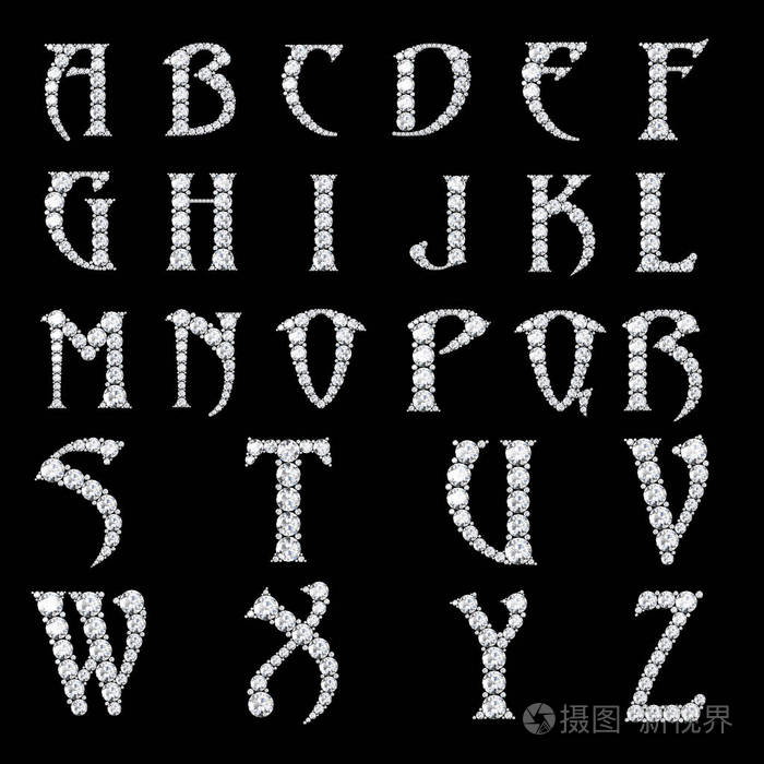 钻石字母从a到z的字母