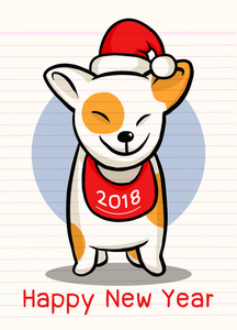 2018 快乐新年贺卡。圣诞节矢量图