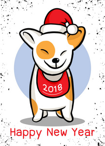 2018 快乐新年贺卡。圣诞节矢量图