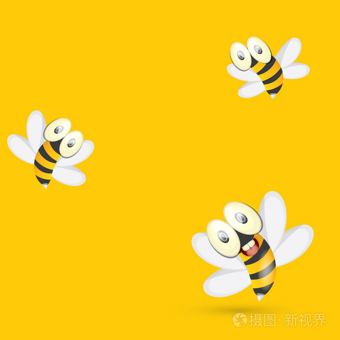 卡通可爱明亮婴儿蜜蜂.矢量