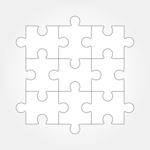 九块拼图矢量照片
