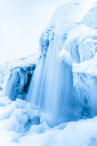 冰冻的瀑布 Jagala 爱沙尼亚