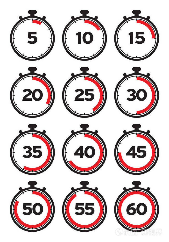 计时器线图标计时器图标集