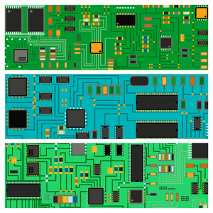 计算机芯片技术处理器电路主板信息系统矢量图