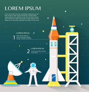 太空穿梭机 sattlelite 和宇航员与高科技 Inf