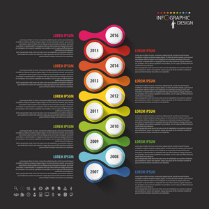 时间线图表设计模板。矢量