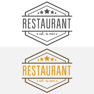 餐厅标志标志徽章和标志型元素
