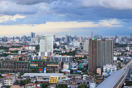 曼谷，泰国鸟瞰图与天际线