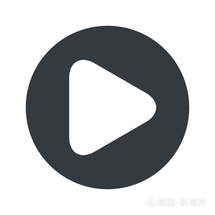 单色圆播放图标