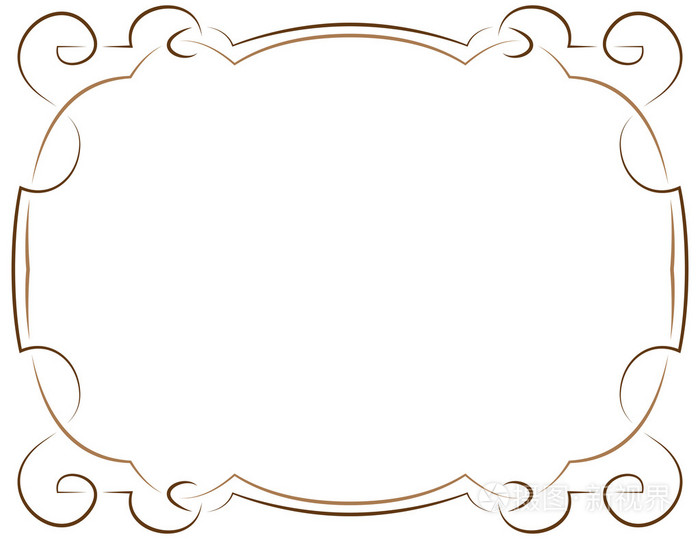 白色背景上的多层矢量棕色框架