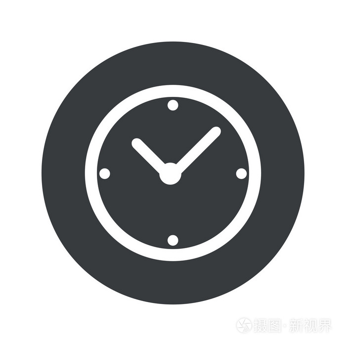 单色圆时钟图标