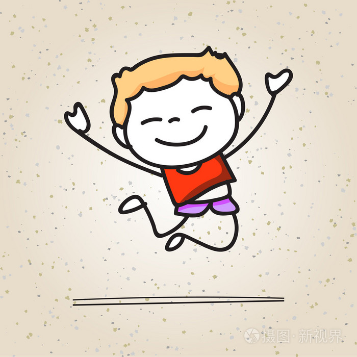 快乐的男孩绘图卡通人物