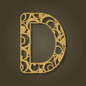 黄金字母d图片