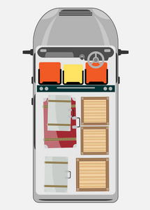 座位图的货运面包车车图片