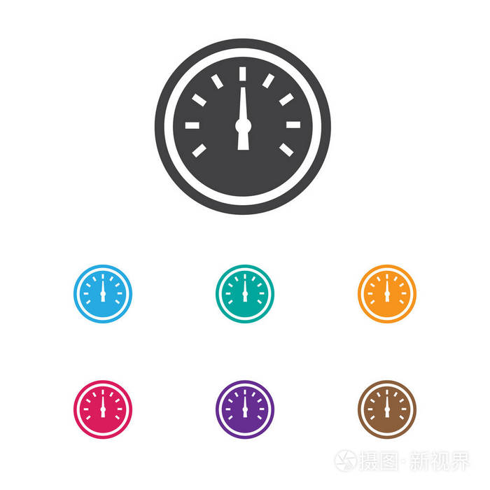 矢量图的车辆车速表图标符号.