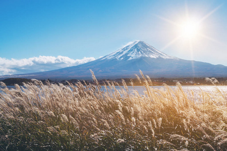 秋天的颜色，日本的富士山