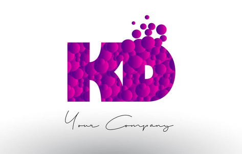 紫色泡沫质地 Kd K D 点字母徽标