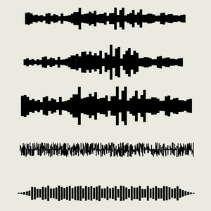 矢量声波集。音频均衡器技术，脉冲音乐剧。矢量图