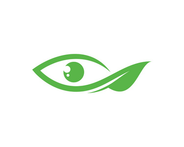 绿色眼睛徽标模板设计矢量，会徽，设计概念，创造性的象征，图标