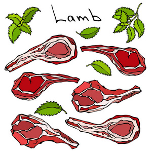 羊排手绘图片-羊排手绘素材-羊排手绘插画-摄图新视界